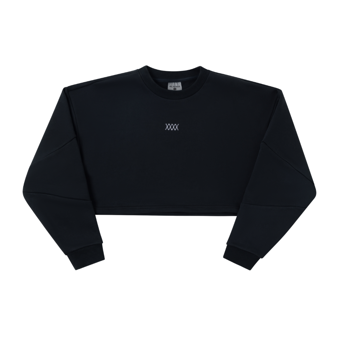 X Cropped Long-Sleeve Top