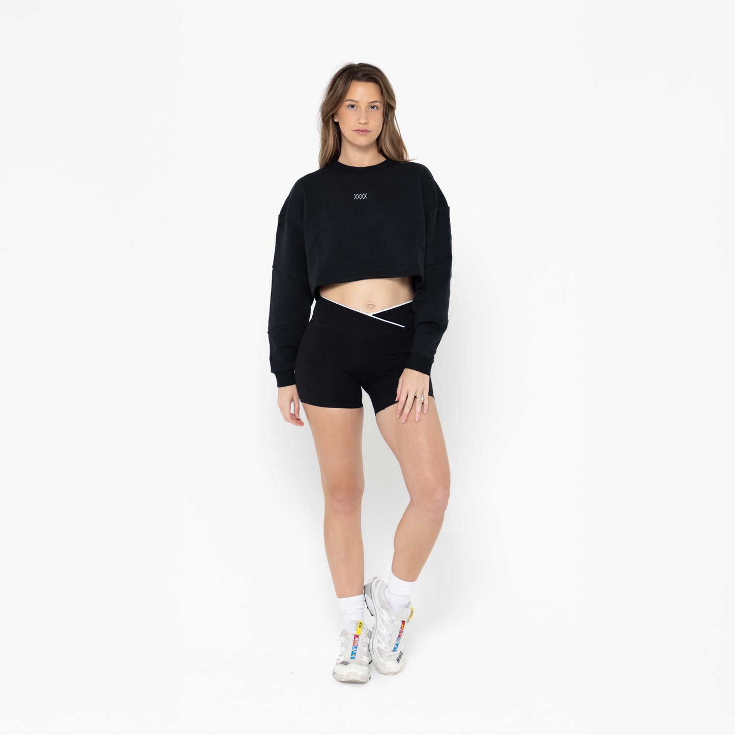 X Cropped Long-Sleeve Top