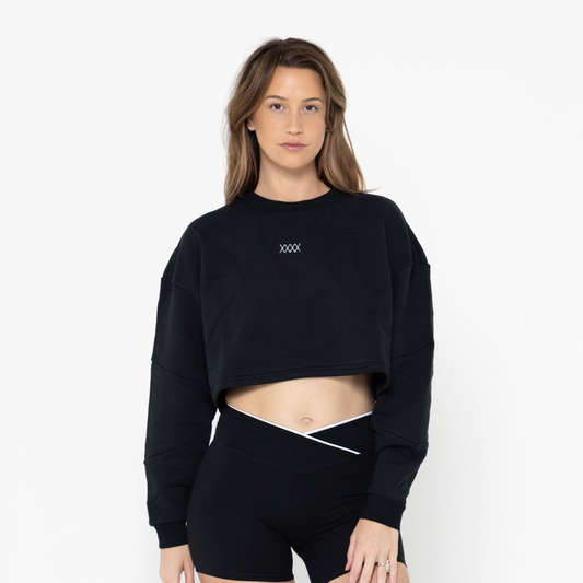 X Cropped Long-Sleeve Top
